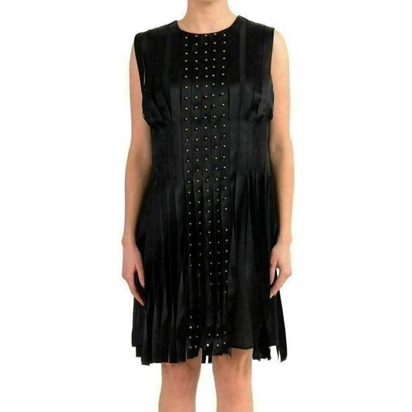 black studded mini dress